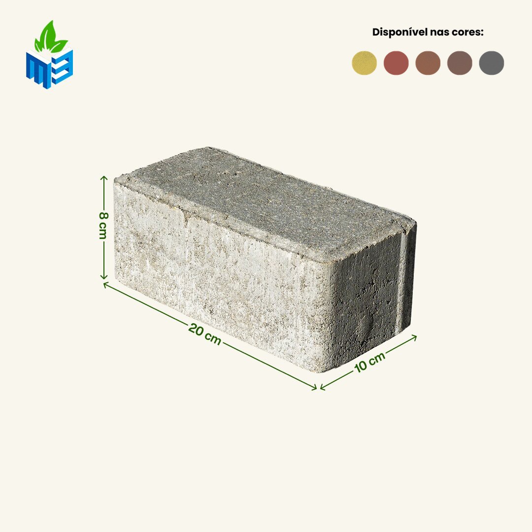 Piso Retangular Intertravado H8 em Aratuba